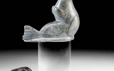 Inuit Soapstone Carvings - Seal + Skate