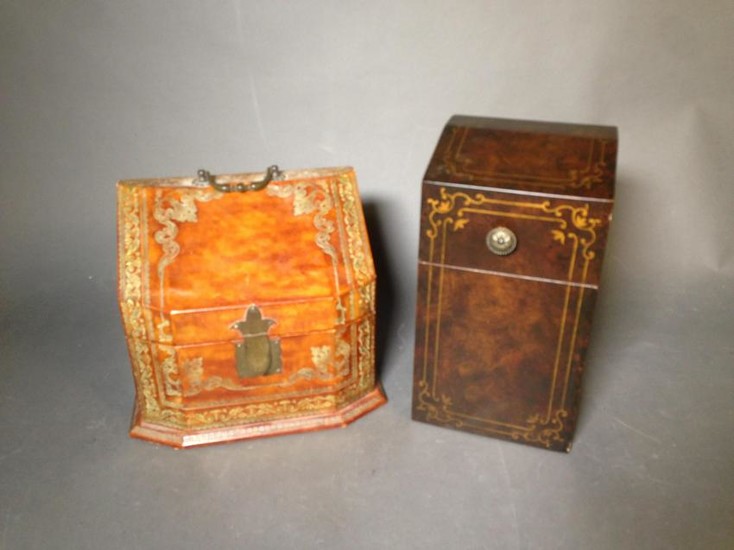 Italian Leather Covered Letter Box & Knife Box