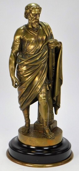 Italian Male Bronze Classical Scholar Sculpture