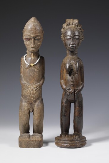Ivory Coast, Baule, male and female figure.