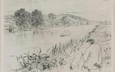 JAMES ABBOTT MCNEILL WHISTLER (Massachusetts/England/France, 1834-1903), "Sketching", 1861., Etching