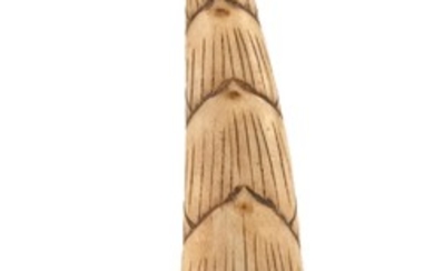 JAPANESE STAGHORN NETSUKE In the form of a bamboo shoot. Length 3.5".