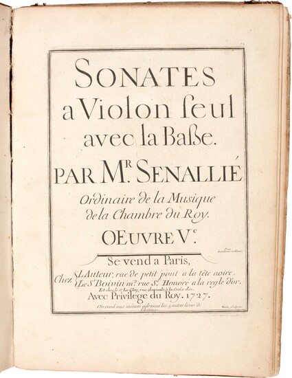J.B. Senaillé. Three eighteenth-century early editions