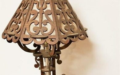 JIGSAW FOLK ART TABLE LAMP, 22"