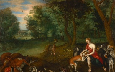 Jan Breughel the Younger (1601–1678) Diana with her dogs after hunting