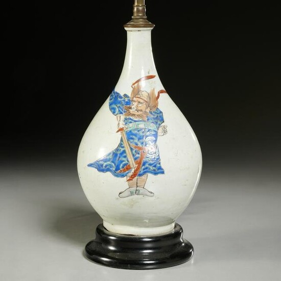 Japanese Arita ware porcelain vase lamp