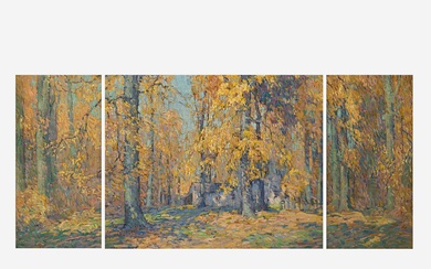 John Fulton Folinsbee (American, 1892–1972) Golden Afternoon (A Triptych)