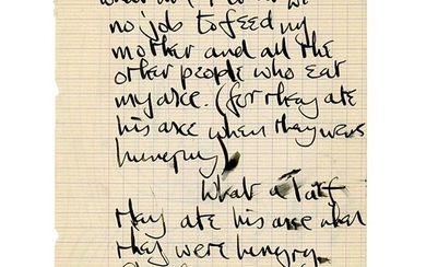 John Lennon Partial Handwritten Manuscript and Sketch