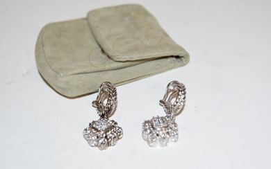 Judith Ripka Earrings Sterling Silver 925 CZ Drop Dangle Charm Earrings Vintage