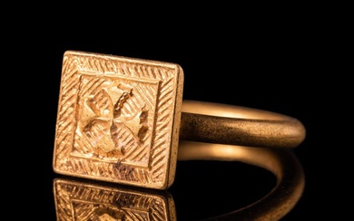 Knights Templar Gold Ring with Cross - Amazing!