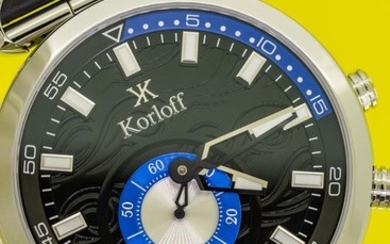 Korloff - Reversible Slocum Slim GMT Watch Swiss Made- NAVBQ/19Q - Men - BRAND NEW