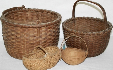 LOT OF FOUR 19TH CENTURY AMERICAN BASKETS. TO