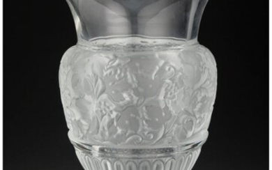Lalique Clear and Frosted Glass Versailles Vase