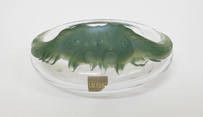 Lalique Yeso Antinea Fish Bowl- Lalique France - Cast Vase, Molded Vase, Pate de verre - Crystal, Glass paste
