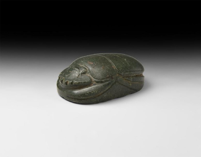 Large Egyptian Carved Stone Scarab