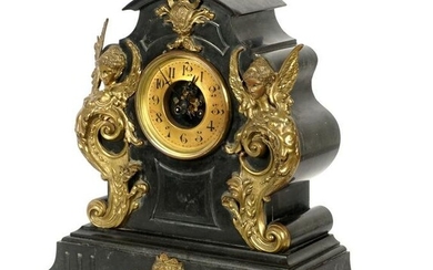 Large French Slate and Ormolu Mantle Clock