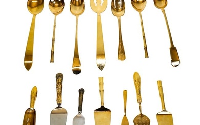 Large Group of Assorted Vermeil Serving Articles