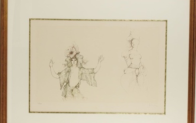Leonor FINI (1907-1996). Les deux artistes. Estampe signée en bas à droite au graphite et...