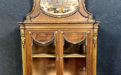 Living room bookcase - Louis XVI style - Walnut, Golden wood - Mid 19th century