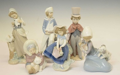 Lladro - Group of six porcelain figures