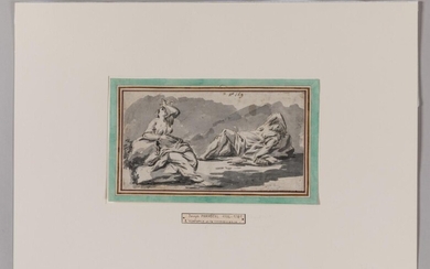 Lot 11 Joseph François Ignace PARROCEL (Brignoles 1646 - Paris 1704) Deux figures allégoriques Plume et encre noire et grise,...