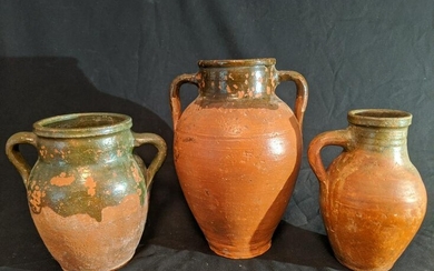 Lot 3 Large Turkish Art Pottery Pots