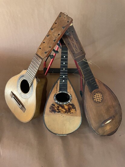 Lot de 3 instruments dont une mandoline napolitaine,... - Lot 11 - Art Richelieu - Castor Hara