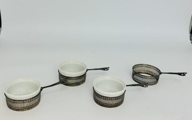 Lot of 4 sterling silver small serving cups