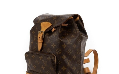 Louis Vuitton: A "Montsouris" backpack of brown monogram canvas with brown leather trimmings and gold tone hardware. – Bruun Rasmussen Auctioneers of Fine Art