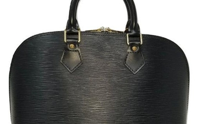 Louis Vuitton Alma Black Epi Leather Satchel Bag