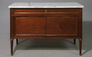 Louis XV Style White Marble Top Chest / Buffet