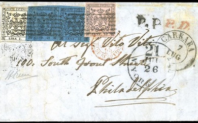 MODENA-STATI UNITI D'AMERICA 1855 - 1 lira bianco, perfetto, 10...