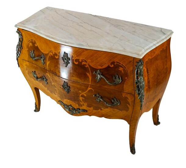 Marble Top Bombe Commode