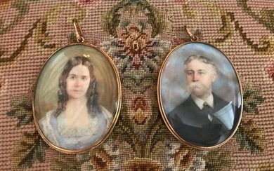 Matched Pair of 19thc Porcelain Portraits