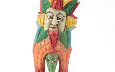 Mexican Carved and Painted Wood Mask
