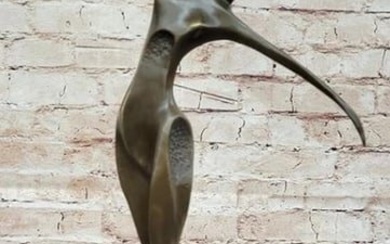 Milo's Abstract Modern Art Mid Century Dancer Original Bronze Sculpture on Marble Base - 21" x 11.5"