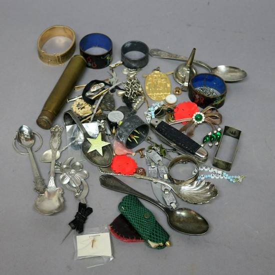 Misc Lot - Jewelry Items, Cloisonne, Pocket Knife, etc.