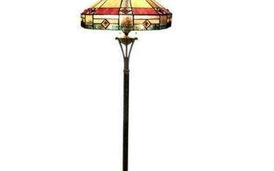 Mission Style Stained Glass Floor Lamp