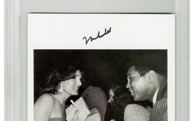 Muhammad Ali Meeting Jacqueline Kennedy Gem MT 10 Signed Print