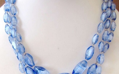 Murano Venice vintage glass graduated bead 3 strand necklace