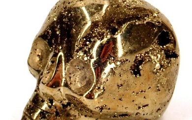 Natural A +++ Golden Pyrite Skull 6727.5ct - 103.8×88.19×74.14 mm - 1345.5 g