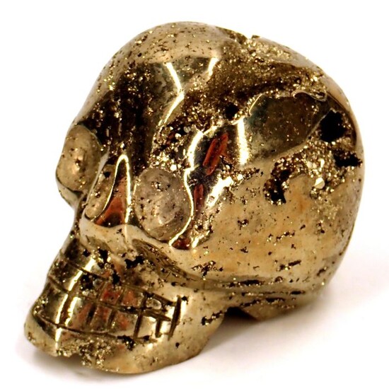 Natural A +++ Golden Pyrite Skull 6727.5ct - 103.8×88.19×74.14 mm - 1345.5 g