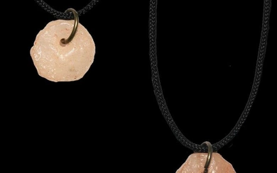 Neolithic Quartzite Authentic prehistoric beads - 2 unique necklaces to share with a friend or loved one - (15×15×4 mm)