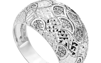 No Reserve Price - 0.28 tcw VS2 - SI1 Diamond Ring - Diamond - 14kt gold - White gold - Ring