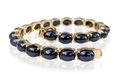 No Reserve Price - Bracelet - 14 kt. Yellow gold - 59.42 tw. Sapphire