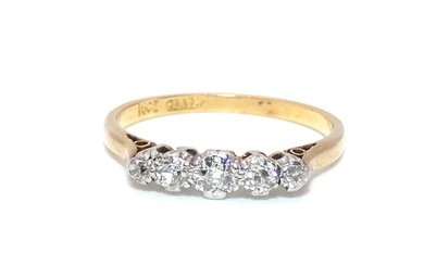 No Reserve Price - Ring - 18 kt. White gold, Yellow gold Diamond