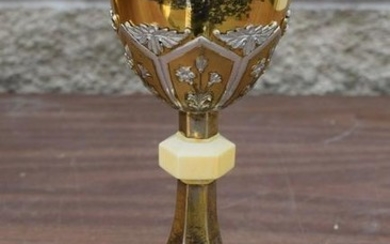 Old Traditional Chalice with The Last Supper on the