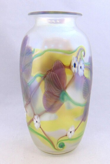 Orient and flume art glass vase