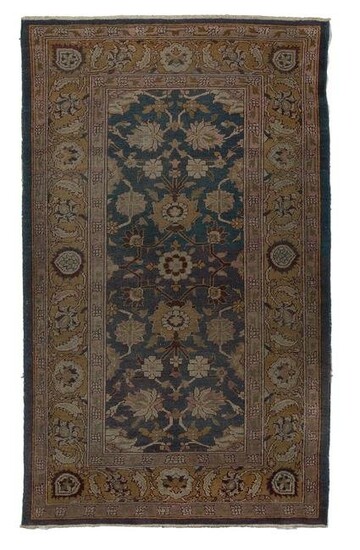 Oriental rug blue background