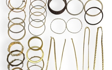 Over 20 Desirable Costume Bracelets and Various Gold-Tone Necklaces